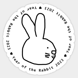 Year of the Rabbit 2023 in Black Sticker